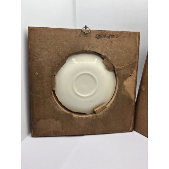 Plate Portraits Ornate Wall Pictures Hollywood Regency Gilt 2 Vtg - Picture 6 of 8